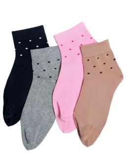 NEXT2SKIN - Women's Ankle Multi-Color Polka Dots Socks (Pack Of 4)