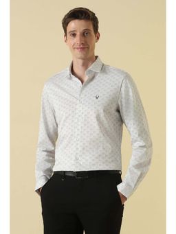 Allen Solly - White Print Full Sleeves Formal Shirt