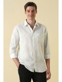 Allen Solly - White Classic Fit Print Full Sleeves Casual Shirt