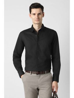 Peter England - Black Regular Fit Full Sleeves Formal Shirt