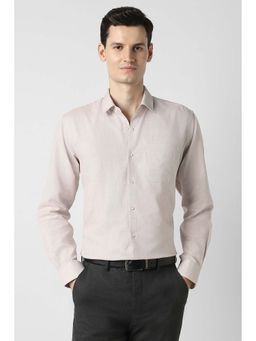 Peter England - Beige Regular Fit Full Sleeves Formal Shirt