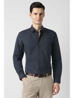 Peter England - Black Stripe Regular Fit Full Sleeves Formal Shirt