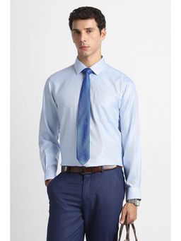 Van Heusen - Blue Textured Full Sleeves Formal Shirt