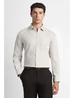 Van Heusen - Beige Textured Full Sleeves Formal Shirt