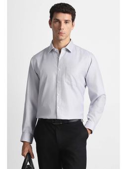 Van Heusen - Grey Textured Full Sleeves Formal Shirt