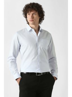 Van Heusen - Blue Textured Full Sleeves Formal Shirt