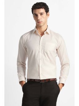 Van Heusen - Cream Textured Full Sleeves Formal Shirt