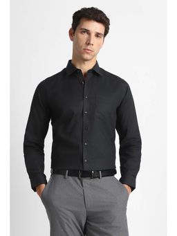 Van Heusen - Black Textured Full Sleeves Formal Shirt