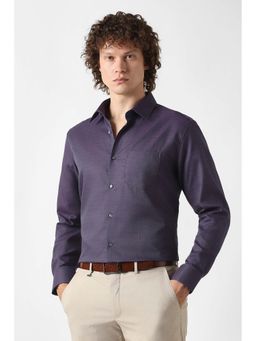 Van Heusen - Purple Textured Full Sleeves Formal Shirt
