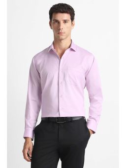 Van Heusen - Pink Solid Full Sleeves Formal Shirt