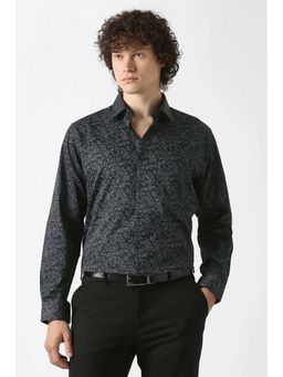 Van Heusen - Black Print Full Sleeves Formal Shirt