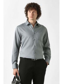Van Heusen - Grey Solid Full Sleeves Formal Shirt