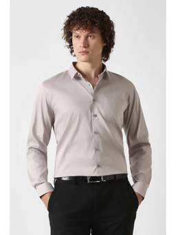 Van Heusen - Grey Textured Full Sleeves Formal Shirt