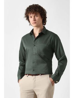 Van Heusen - Green Textured Full Sleeves Formal Shirt
