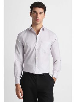 Van Heusen - Purple Textured Full Sleeves Formal Shirt