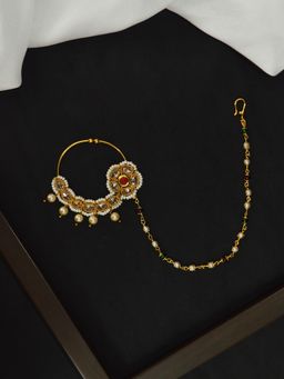 Niscka - Handcrafted Traditional Bridal Pearl Studded Nath