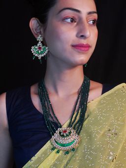 Niscka - Basil Meenakari Kundan Necklace Set