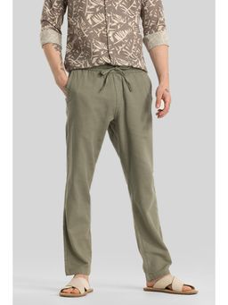 Snitch - Olive Plain Relaxed Casual Trouser