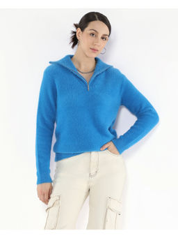 RAREISM - Women Asser Primary Blue Relaxed Sweater