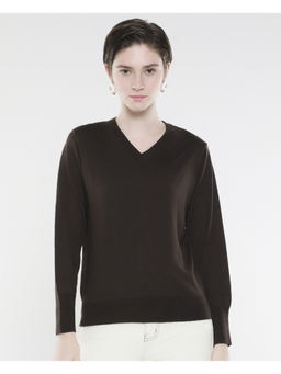RAREISM - Women Usak Primary Brown Relaxed Sweater