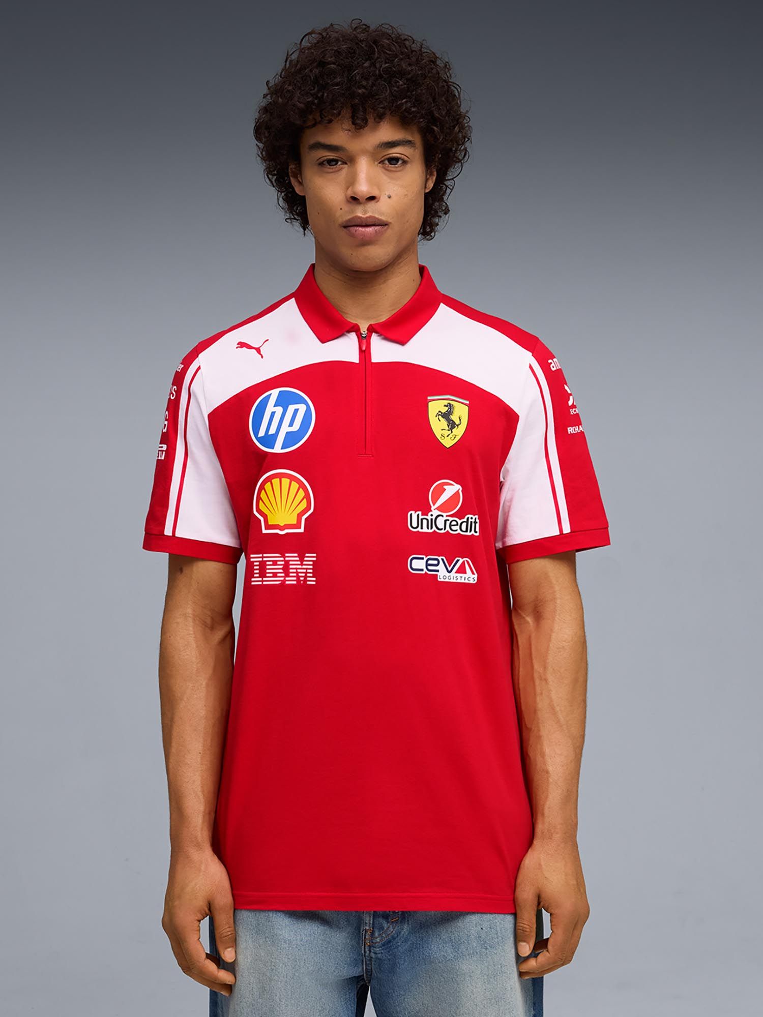 puma Red Cotton Half Sleeves Polo T-Shirt-picture-13