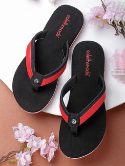 SOLETHREADS - Health Plus Women Black Solid Flip Flop