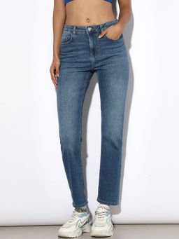 ONLY - Women Cotton Blend Stretchable Mid-Rise Slim Fit Blue Jeans