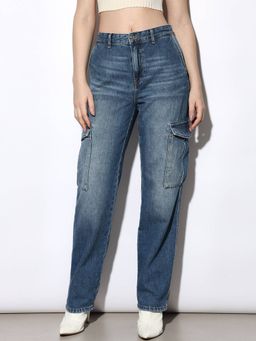 ONLY - Women Cotton Non Stretchable High-Rise Straight Fit Blue Jeans