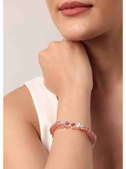 KALKI FASHION - Rose Gold Finish Bracelets With Synthetic Zircon Stones