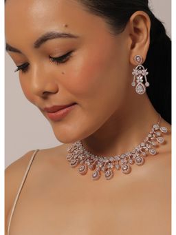 KALKI FASHION - Radiant Rose Gold Short Necklace Set