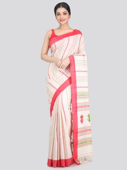 PinkLoom - Women's Cotton Saree With Unstitched Blouse Piece