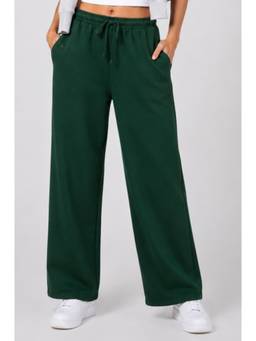MIXT by Nykaa Fashion - Women Green Straight Fit Terry Polycotton Pant