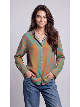 Twenty Dresses by Nykaa Fashion - Multi Polyester Printed Striped Shirt