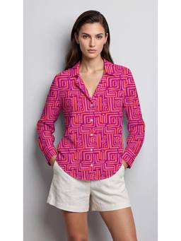 Twenty Dresses by Nykaa Fashion - Pink Polyester Geometric Printed Shirt