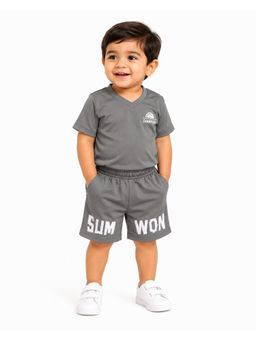 Bloom Up - Navy Blue Sports T-Shirt and Shorts