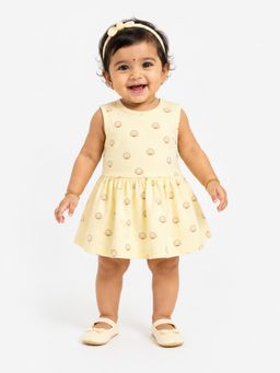 Bloom Up - Butter Yellow Sleeveless Dress with Bloomer