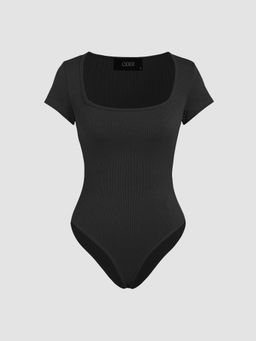 Cider - Solid Square Neck Short Sleeve Bodysuit