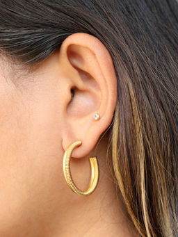 Viari Accessories - Handcrafted Texture Hoop Earrings