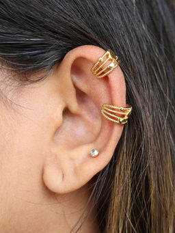 Viari Accessories - Star Mini White Stone Gold Ear Cuff