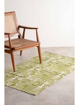Freedom Tree - Patchwork Cotton Lime Printed Rug - 3Ft x 5Ft