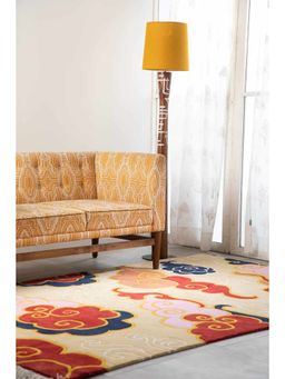 Freedom Tree - Sunseeker Cloud Cotton And Wool Flame Red Woven Rug - 4Ft x 6Ft