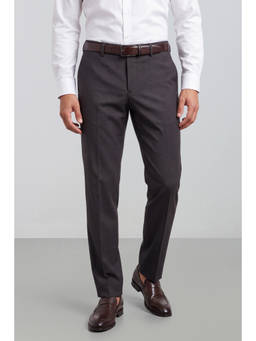 Peter England - Men Medium Grey Solid Slim Fit Trousers