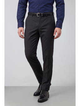 Peter England - Men Black Solid Slim Fit Trousers