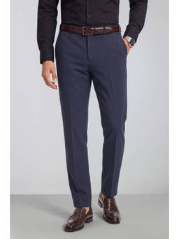 Peter England - Men Navy Solid Trousers