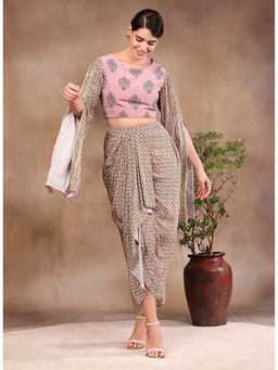 Soup by Sougat Paul - Printed Drape Skirt (Set of 2)