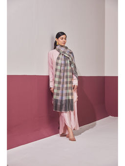 Shaza - Black Zari Check Stole