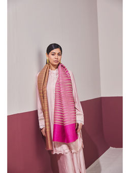 Shaza - Pink Ekkat Reversible Stole