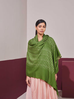 Shaza - Green Handloom Pashmina Shawl