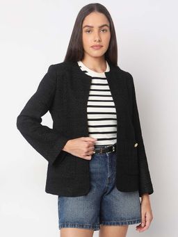 VERO MODA - Black Tweed Tailored Blazer