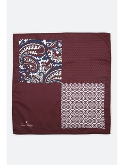 Louis Philippe - Men Maroon Print Party Pocket Square